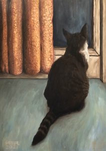 Saber Yahyapour artist صابر یحیی پور هنرمند Sasha in front of the window